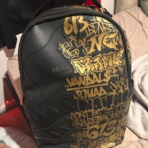 Sprayground Black and Gold Urban Backpack
